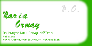 maria ormay business card